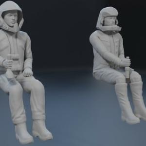 BattleStar Galactica Colonial Viper Pilot 2 Piece Set 3D Print Apollo Starbuck