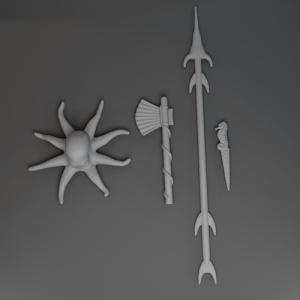 IDEAL CAPTAIN ACTION BOY 4-Piece Aqua Lad Replacement Repro 3D Printed SET