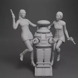 Lost in Space - Judy Penny and Robot - 2 Styles - Select 1 - 3D Printed 1:24