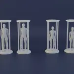 Lost In Space Freezing Tube 7 Figure Set Polar Moebius Jupiter 2 Bonus Dr Smith