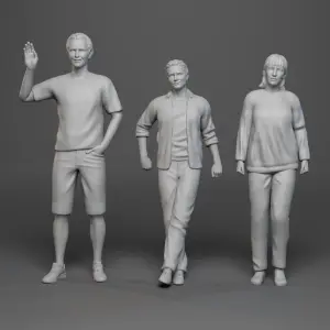 Back to the Future Marty Dave Lisa 3 Figure Set Bonus Dave and Lisa Clear Resin