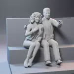 Grease - Oliva Newton-John John Travolta Sandy Danny - 8 Figure set