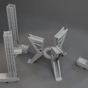 LOST IN SPACE LAUNCH PAD GANTRY 3 SCAFFOLDS 3D Printed for 12" Jupiter 2 model