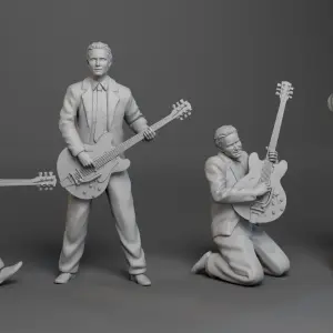 Share Back to the Future Marty Jonny B Good Guitar 4 Figures Bonus Disappearing Hands