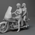 Prince Apollonia Purple Rain Motorcycle 3D Printed 5 Piece Set 1:18 Scale