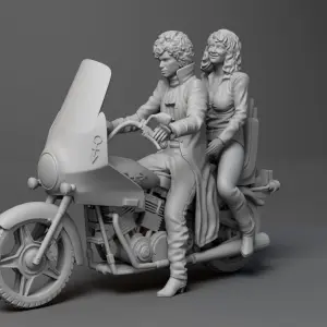Prince Apollonia Purple Rain Motorcycle 3D Printed 5 Piece Set 1:18 Scale