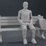 Forrest Gump - Seated on Bench and Standing - 2 Figure Set - 1:35 1:24