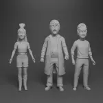 Attack of the Killer Tomatoes 3D Print Tara Dr Gangreen Chad 1:24 Set