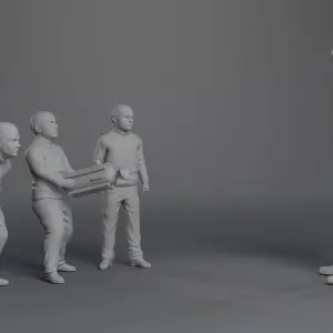 Adventures of Superman - The Mole Men - 4 Figure Set - 3D printed - 1:24