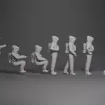 2001: A Space Odyssey Astronauts and Monolith Set - 1:24