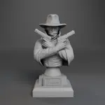 The Shadow KNOWS 3D Print Statue Bust 8 inches Unpainted Various Sizes Available