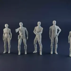 Lost In Space - Robinson Family - 7 Figure Silver Set 1:35 1:24