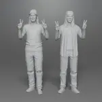 Wayne's World 3D Printed 2 Figure Set Wayne & Garth 1:18 1:24 scale