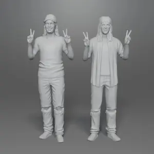 Wayne's World 3D Printed 2 Figure Set Wayne & Garth 1:18 1:24 scale