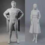 Superman The Movie Christopher Reeves Margo Kidder 1:24 2 Figure Set