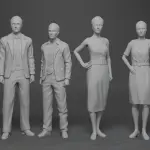 ALIEN NATION TV Series - 6 Figures 3D printed 1:24 Sikes George Susan Cathy Buck