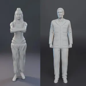 I Dream of Jeannie 3D Printed 2 Figure Set Jeannie and Major Nelson (1:18)
