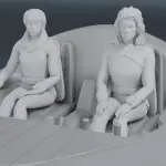 Electra Woman and Dyna Girl with Car - 3 Piece Set - 1:35