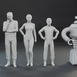 Lost In Space ANIMATED CARTOON 5 Figures 3D Print Craig Link Dina Dr Smith 1:18