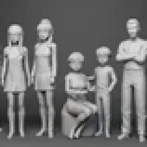 Lost In Space "Anime" 7 Figure Set 3D Print 1:35 1:24 John Don Maureen Judy Will