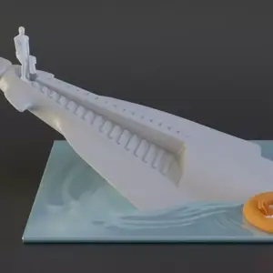 Planet of the Apes - Icarus Spaceship Sinking with 3 Figures and Raft