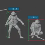 Teenage Mutant Ninja Turtles 4 Pieces 1:24 Donatello Raphael Leo Michael Angelo