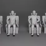 Lost In Space - Jupiter 2 Main Viewport Control Seat Set for John and Don - Polar Lights Moebius