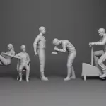 Lost In Space - Robinson Family - Various Poses - 10 Piece Set - 3D Printed 1:35