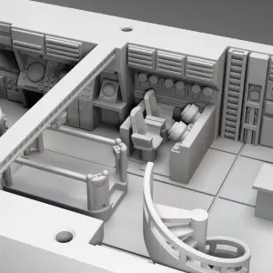 Voyage to the Bottom of the Sea Seaview Interior 3D Print 4inch + Figures Custom