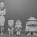 Boris, Natasha, Mr. Peabody and Sherman - 4 Figure set