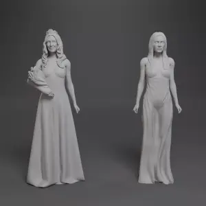 Carrie (1976 Movie) Sissy Spacek - 2 Figure Set - 1:24 Scale