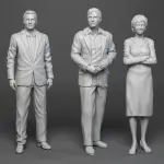 David Vincent (Invaders), Joe and Peggy (Mannix) 3 Figure Set 3D Print 1:24