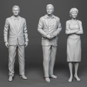 David Vincent (Invaders), Joe and Peggy (Mannix) 3 Figure Set 3D Print 1:24
