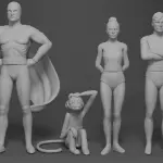 Space Ghost Jan Jace Glip 4 Figure Set 3D Printed 1:24
