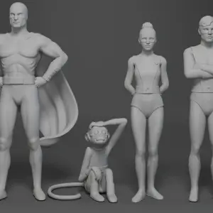 Space Ghost Jan Jace Glip 4 Figure Set 3D Printed 1:24