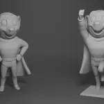 Mighty Mouse Cartoon TV Show 1960 2 Figure Set