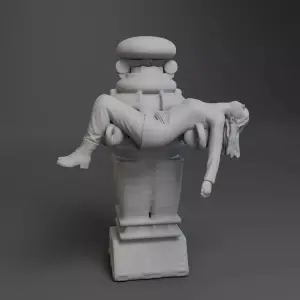 Lost in Space Robot carrying Judy 3D Printed 3 inches tall 1:24 scale