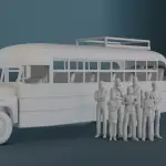 The Partridge Family Bus - 10" 6 Piece Bus and 7 FIGURES - 1:35