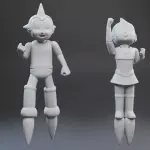 Astro Boy Astro Girl - 5 Figure Set - Standing In-Flight - 1:24