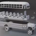 The Partridge Family Bus - 10" 6 Piece Bus and 7 FIGURES - 1:35