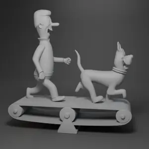 The Jetsons George walking Astro Hanna Barbera 1/24