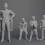 Adventures of Superman - The Mole Men - 4 Figure Set - 3D printed - 1:24