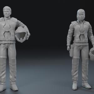 Battlestar Galactica - Starbuck and Apollo (landing party) - 3 figure set - 1:32