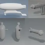 IDEAL CAPTAIN ACTION BUCK ROGERS 6-Piece Replacement Set Reproduction 3D Printed