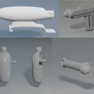 IDEAL CAPTAIN ACTION BUCK ROGERS 6-Piece Replacement Set Reproduction 3D Printed