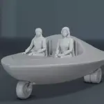Electra Woman and Dyna Girl with Car - 3 Piece Set - 1:35