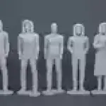 LOST IN SPACE - Robinsons, Don and Dr Smith - Silver, Casual or Parka Attire UNPAINTED 1:35 1:24