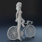 Charlies Angels - Farrah Fawcett Majors 1980's Iconic Bike Poster Pose - 4.5 inches