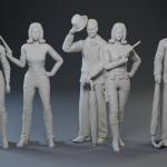 The Avengers - TV Show - 5 Figure Set - 3D printed - 1:24
