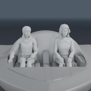 Electra Woman and Dyna Girl with Car - 3 Piece Set - 1:35